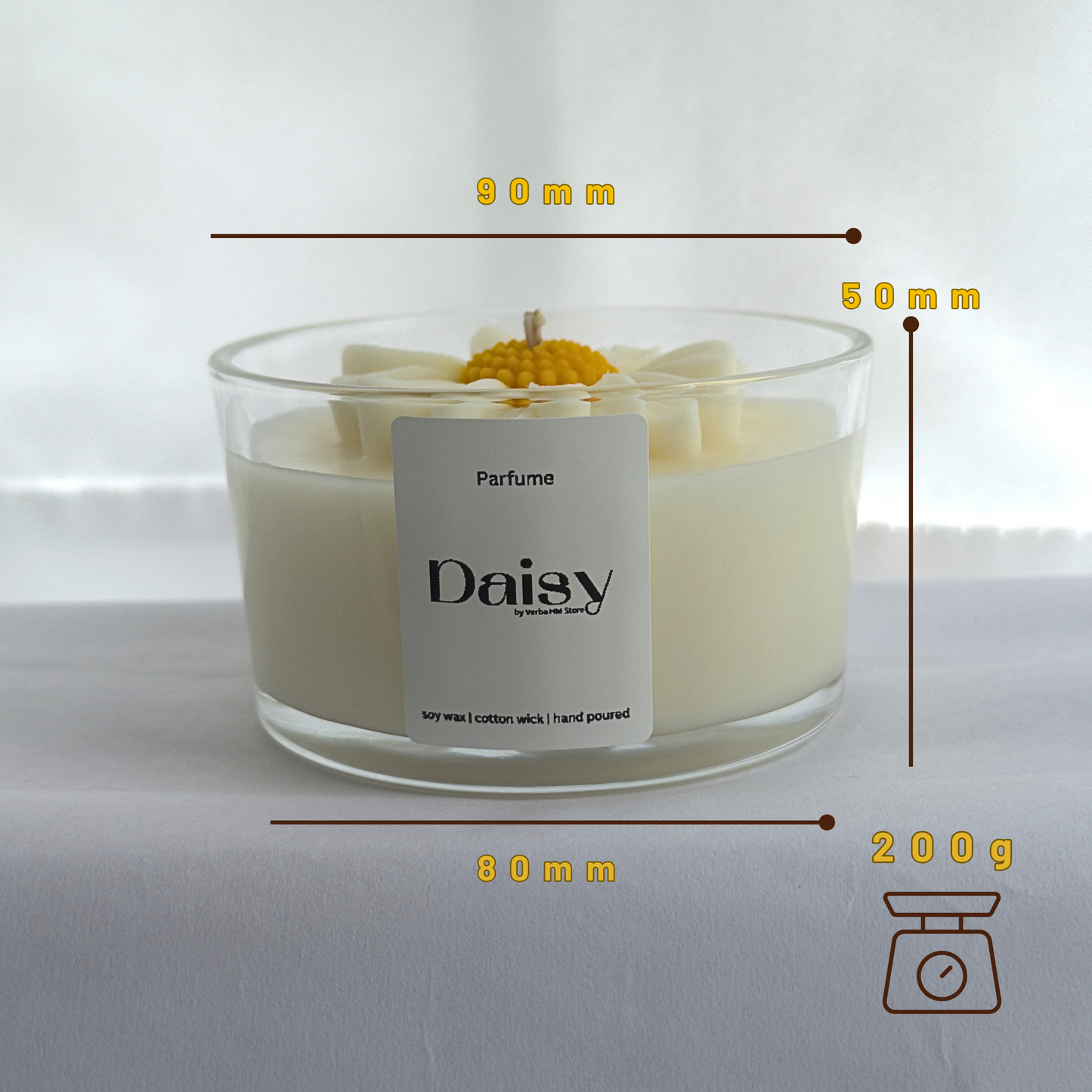 Daisy candle | glass jar | 200ml