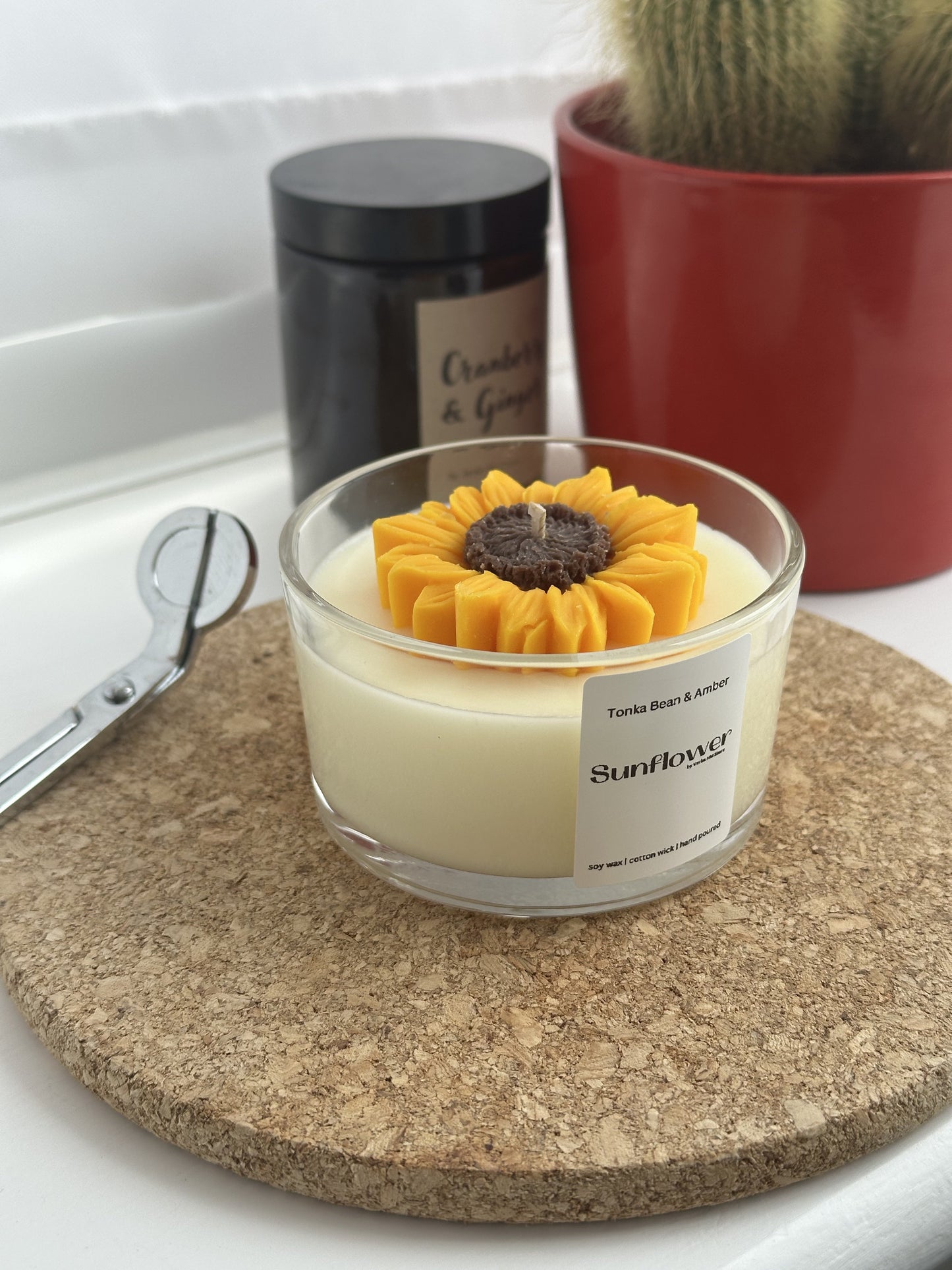 Sunflower candle | glass jar | 200g