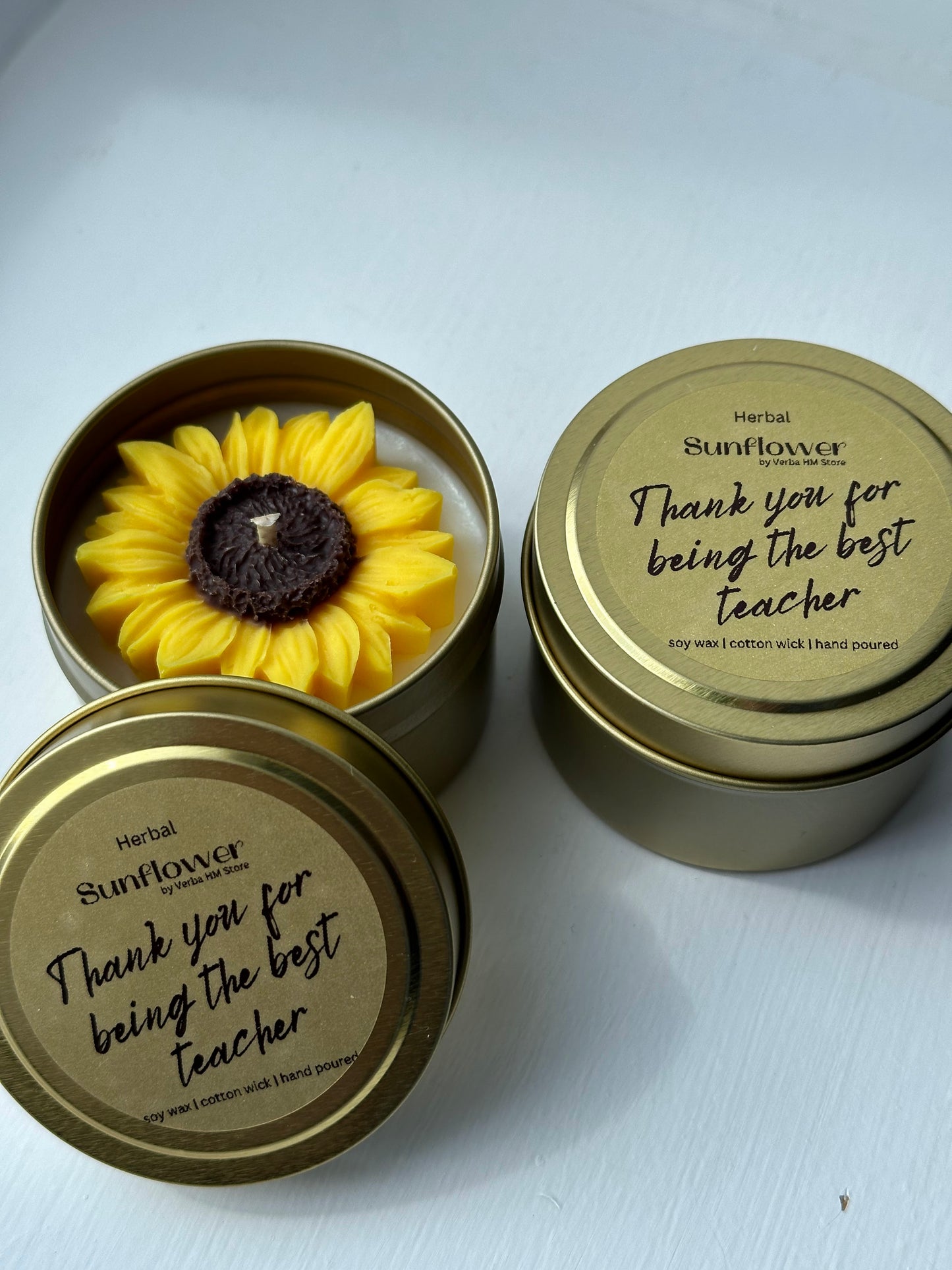 Sunflower candle | 100ml | golden tin