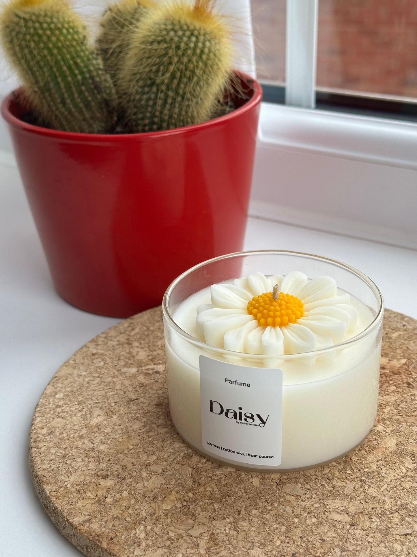Daisy candle | straight glass jar | 200ml
