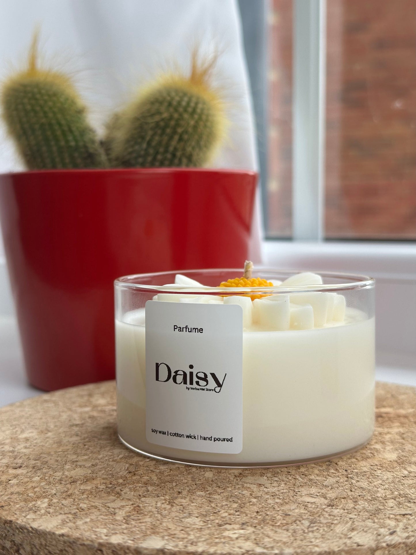 Daisy candle | straight glass jar | 200ml