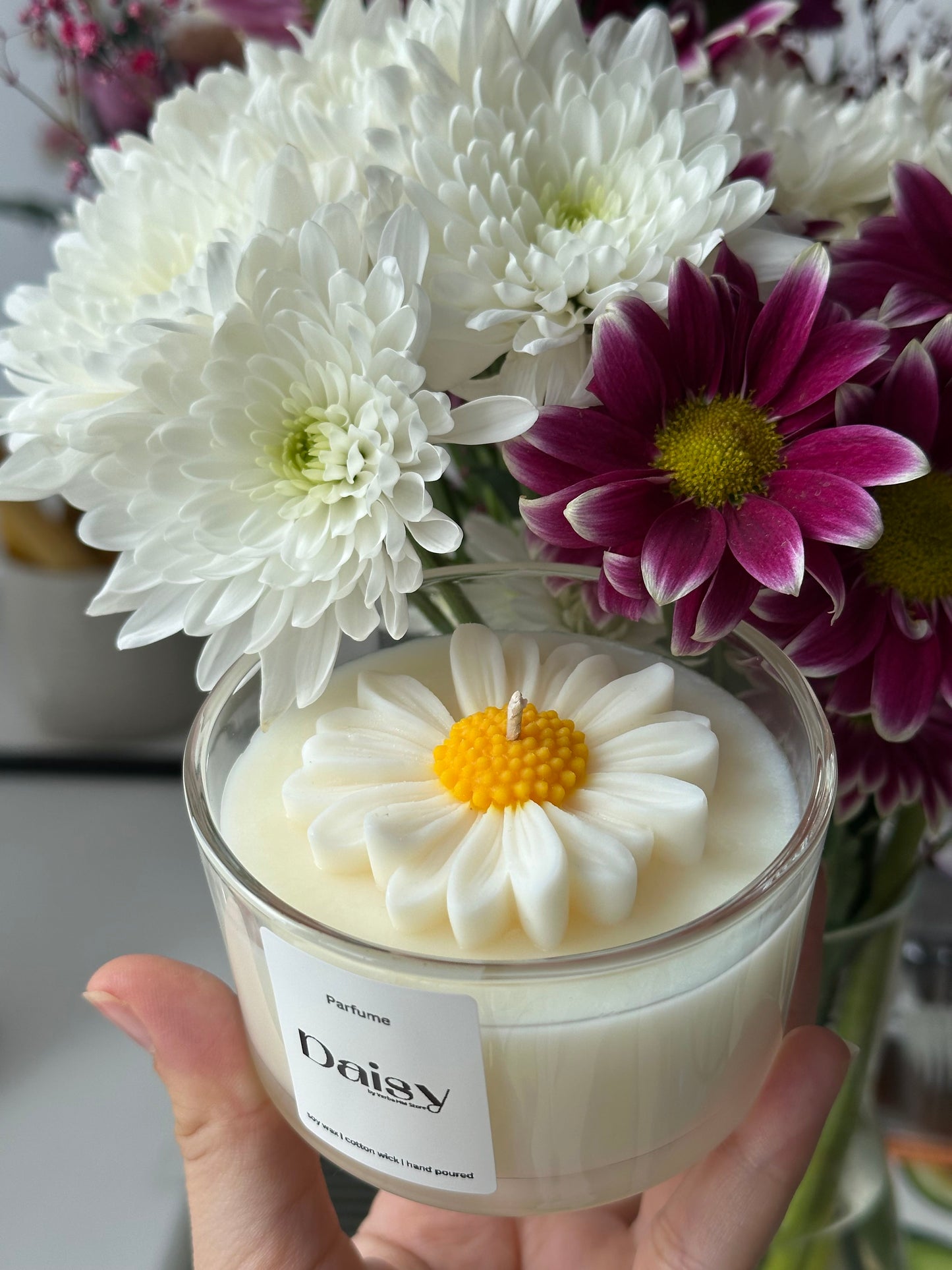 Daisy candle | glass jar | 200ml