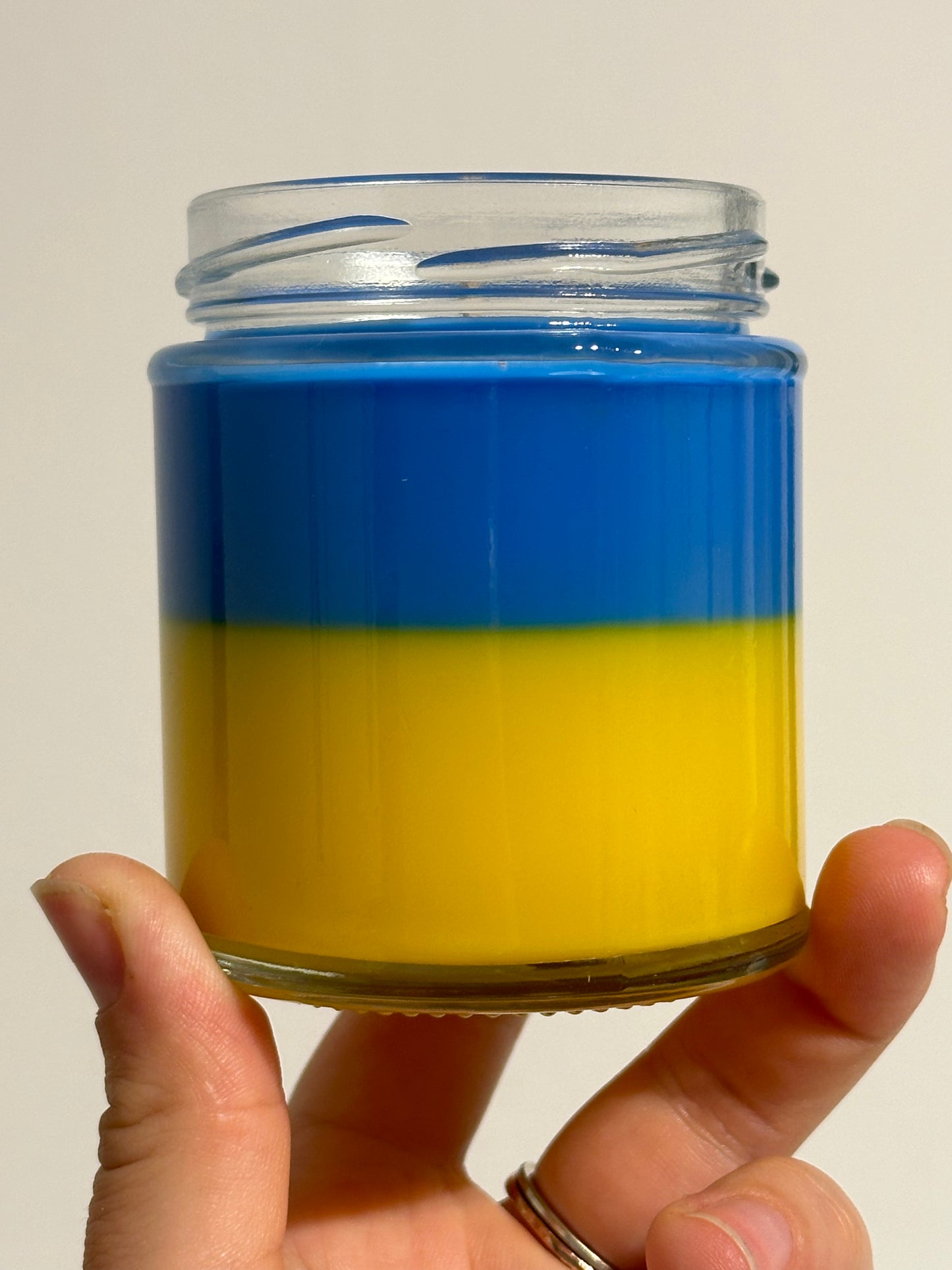 Ukrainian Flag Candle