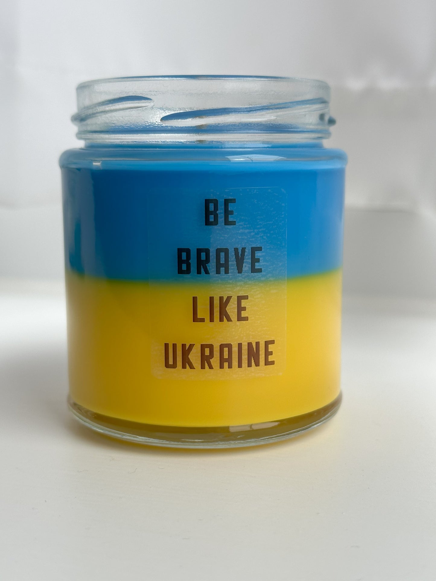 Ukrainian Flag Candle