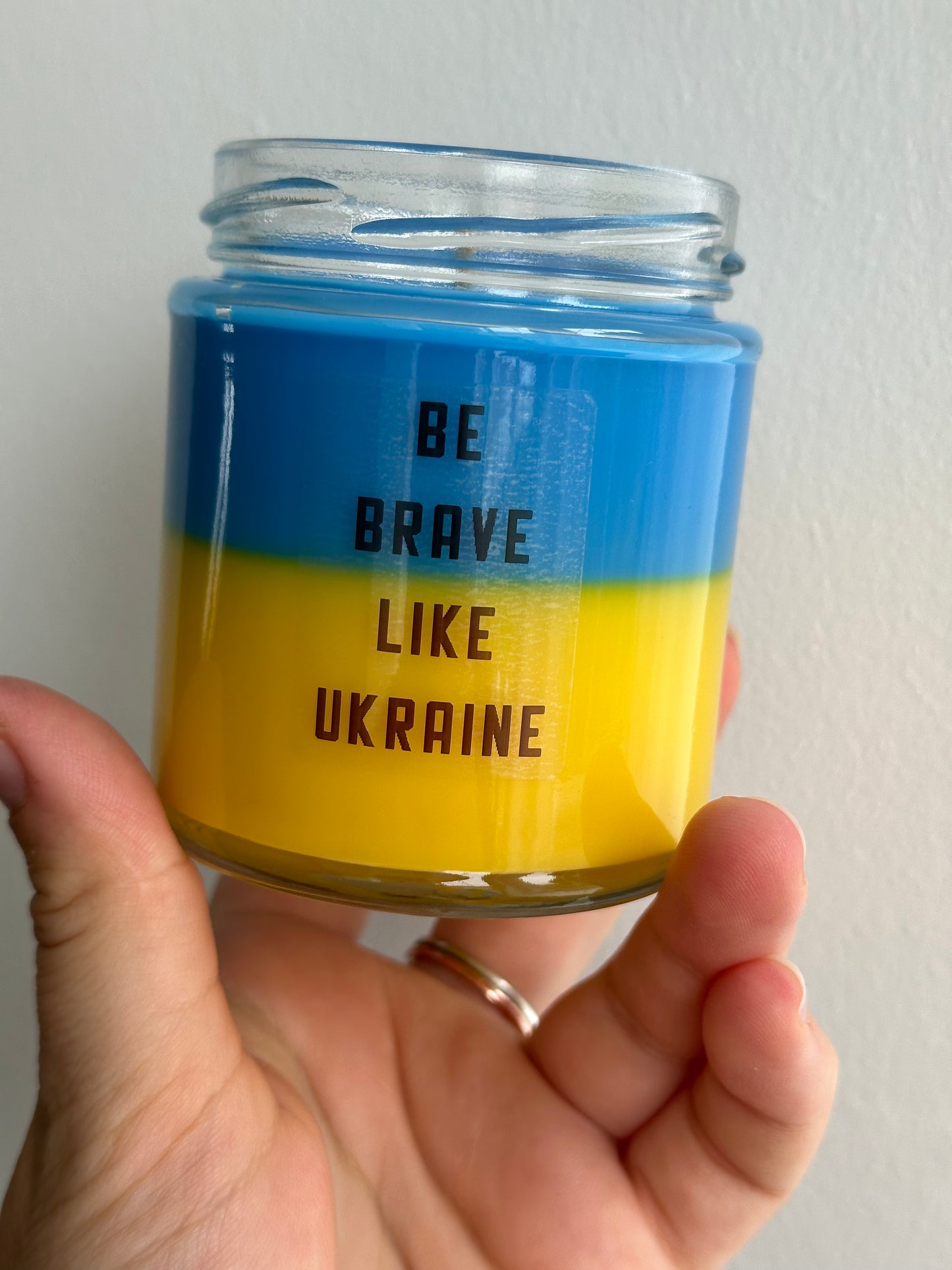 Ukrainian Flag Candle