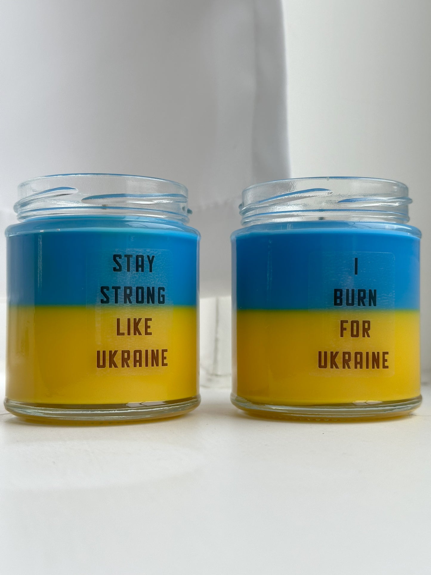 Ukrainian Flag Candle