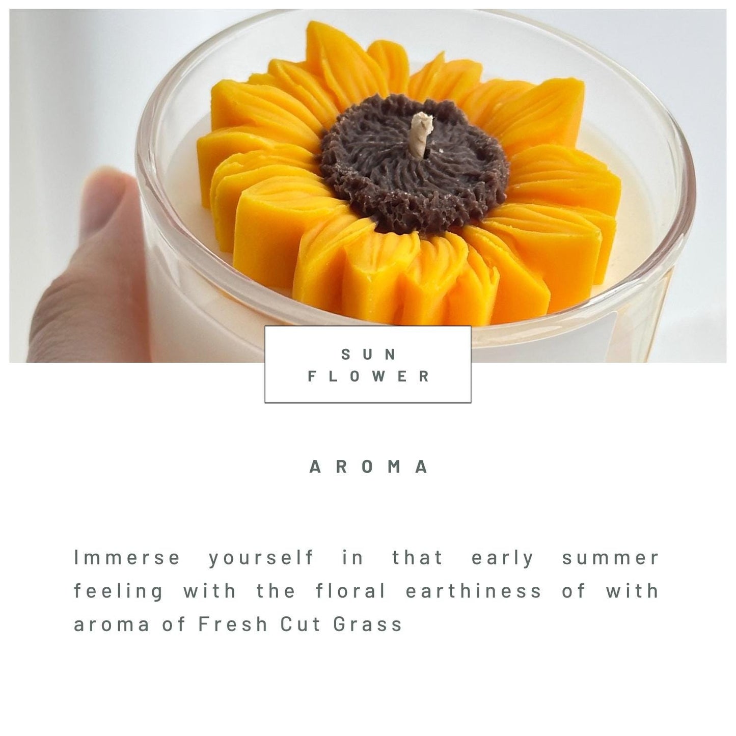 Sunflower candle | glass jar | 200g