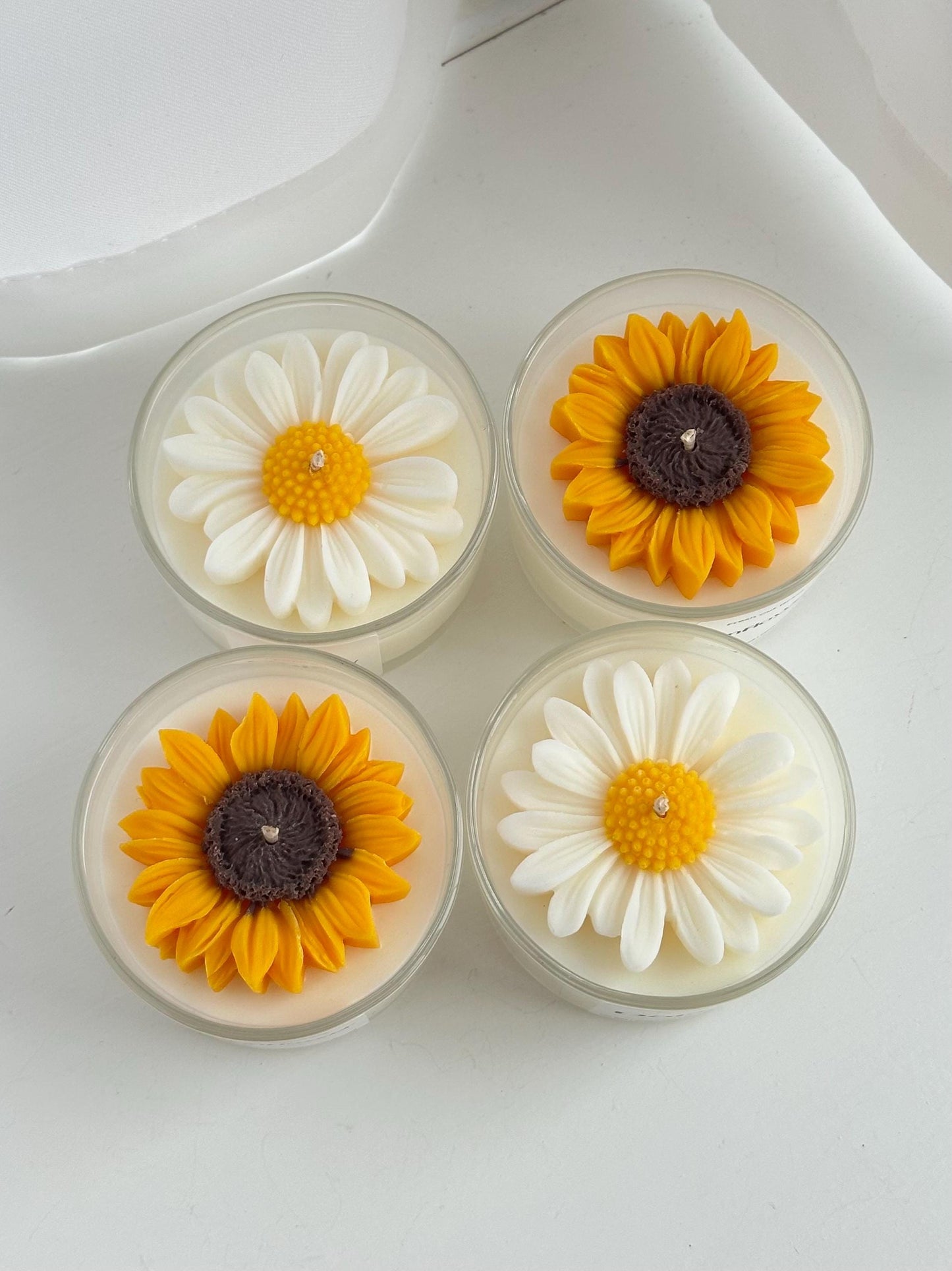 Daisy and Sunflower candles | glass jar | 100g