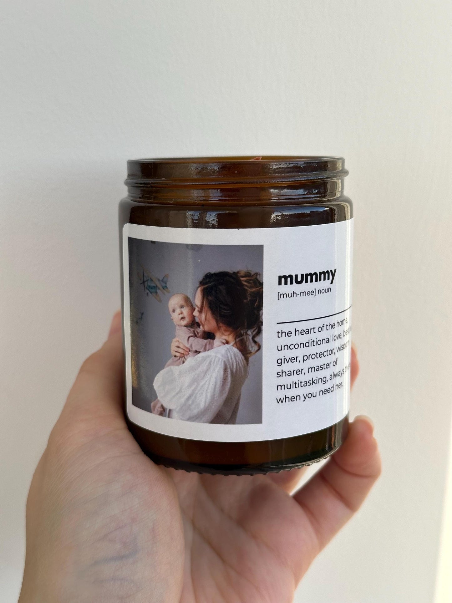 Mummy dictionary definition candle | personalised photo | 180ml