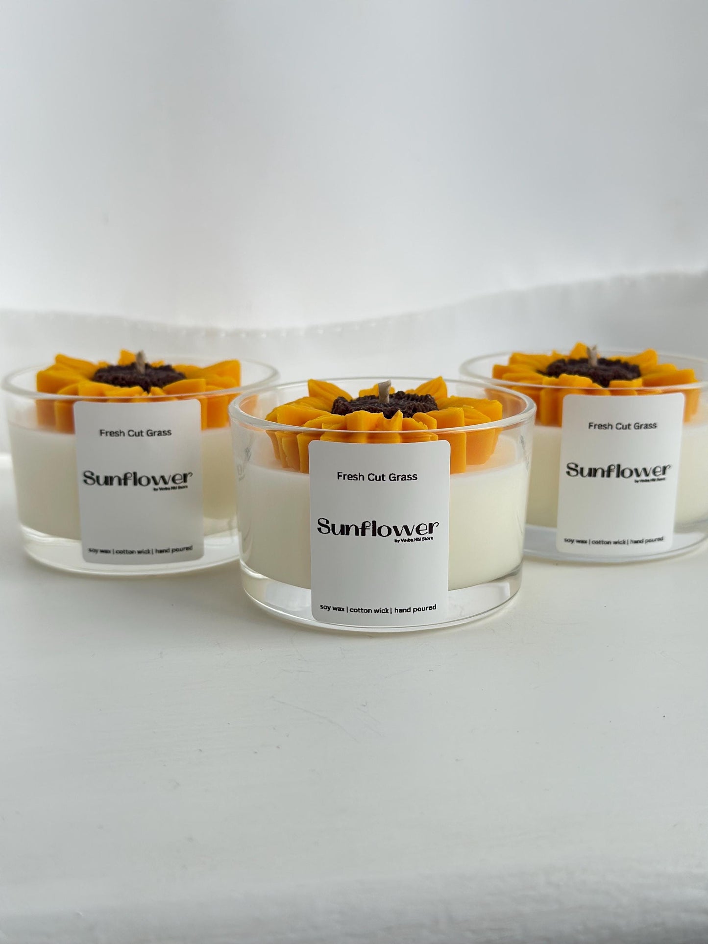 Daisy and Sunflower candles | glass jar | 100g