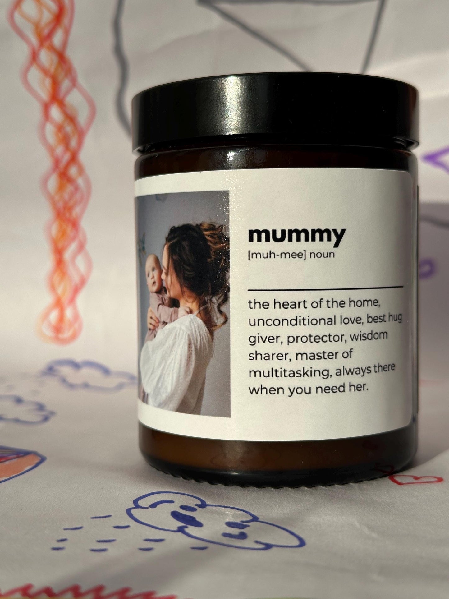 Mummy dictionary definition candle | personalised photo | 180ml