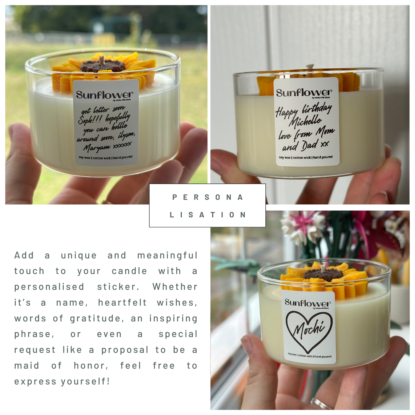 Daisy candle | straight glass jar | 200ml