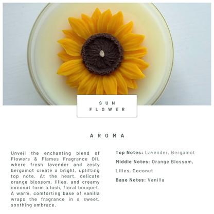 Sunflower candle | straight glass jar | 200ml