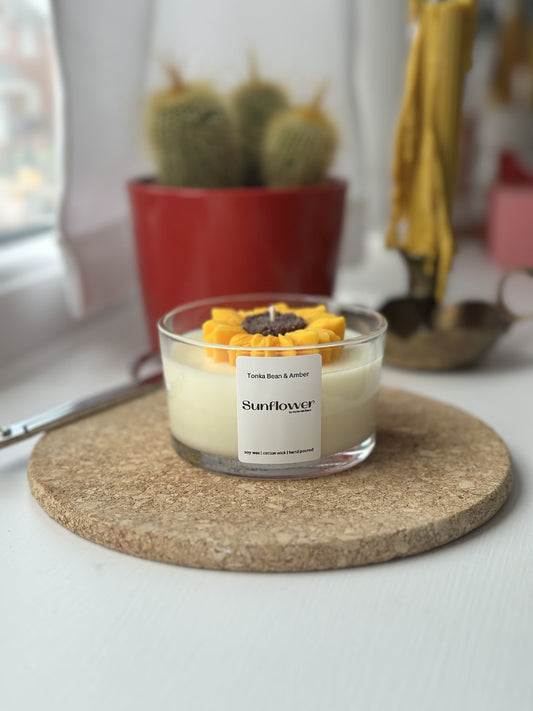 Sunflower candle | glass jar | 200g