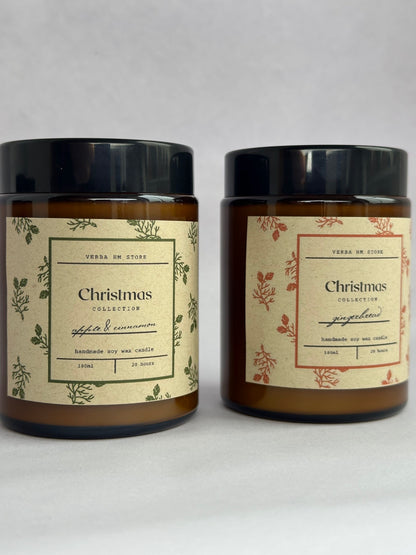 Christmas candles | Amber jar | 180ml