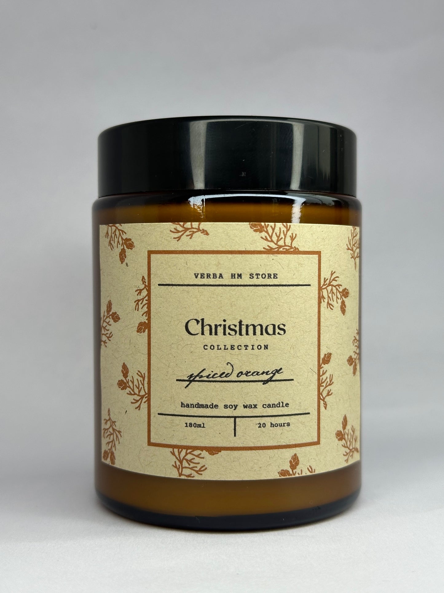 Christmas candles | Amber jar | 180ml