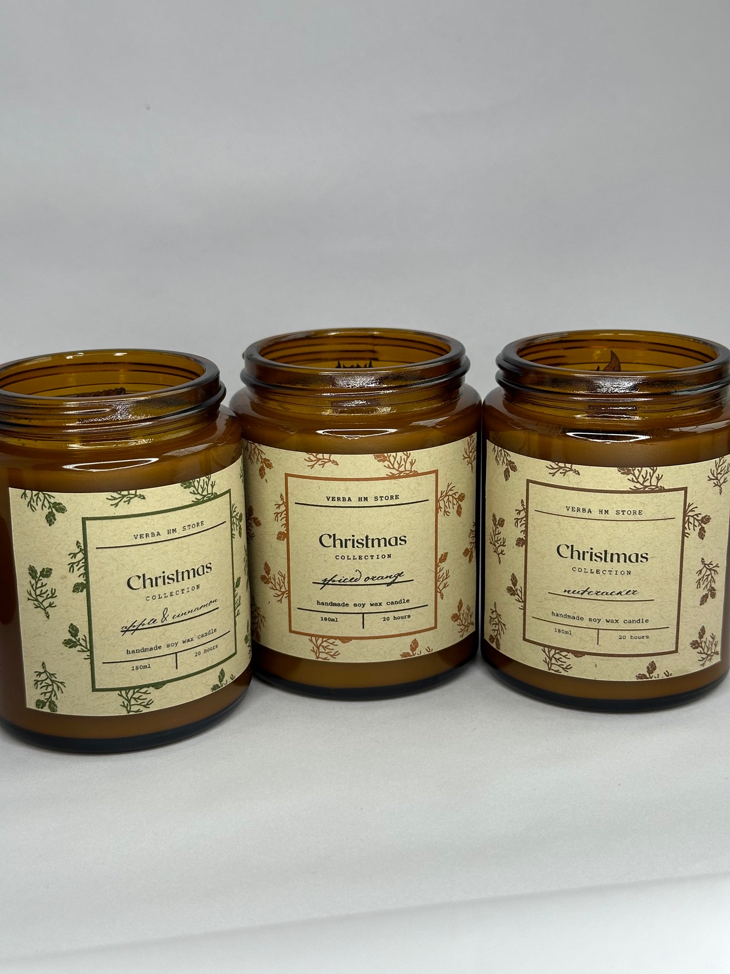 Christmas candles | Amber jar | 180ml