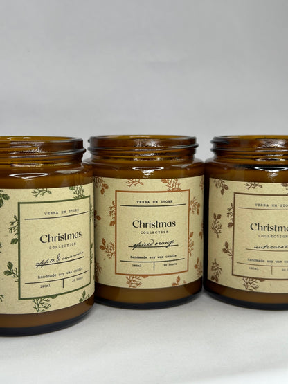 Christmas candles | Amber jar | 180ml