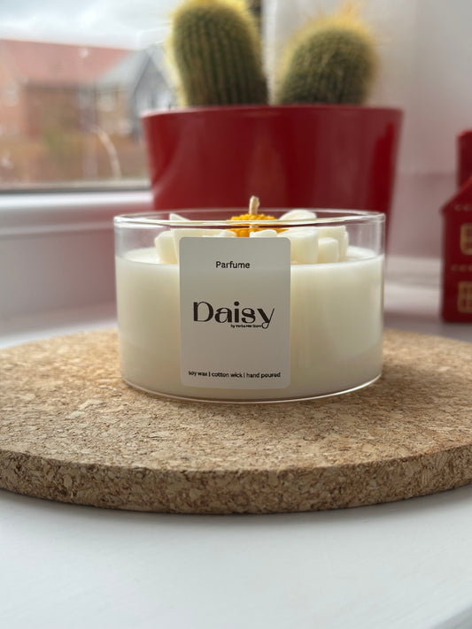 Daisy candle | straight glass jar | 200ml