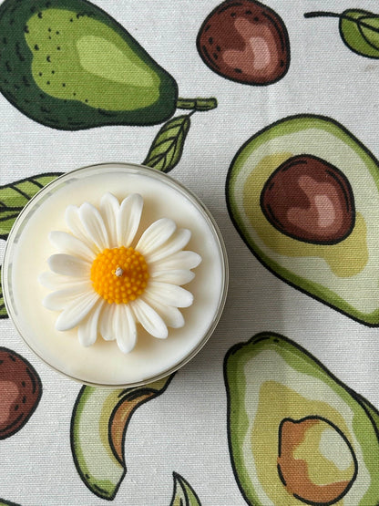 Daisy candle | straight glass jar | 200ml
