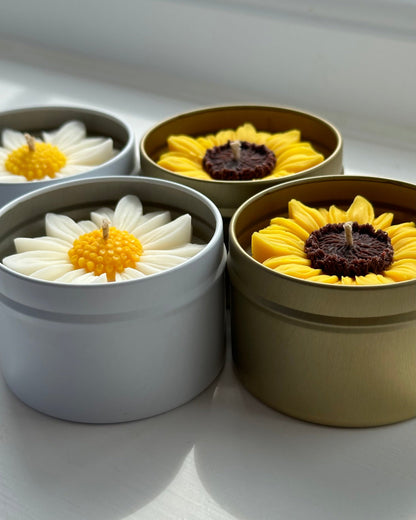 Daisy candle | 100ml | white tin