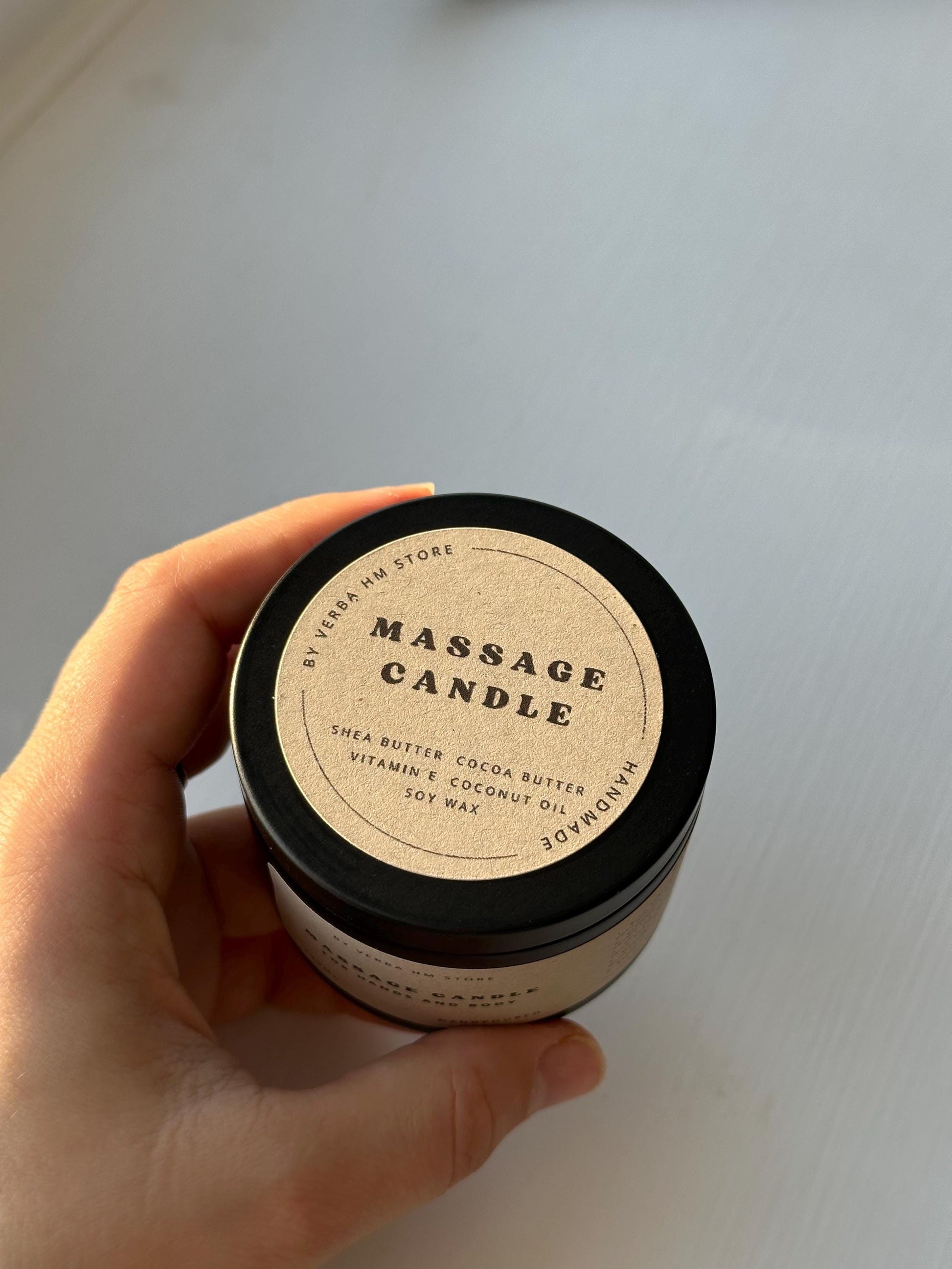 Massage candle for hands and body | 100ml | with 3 butters and vit E