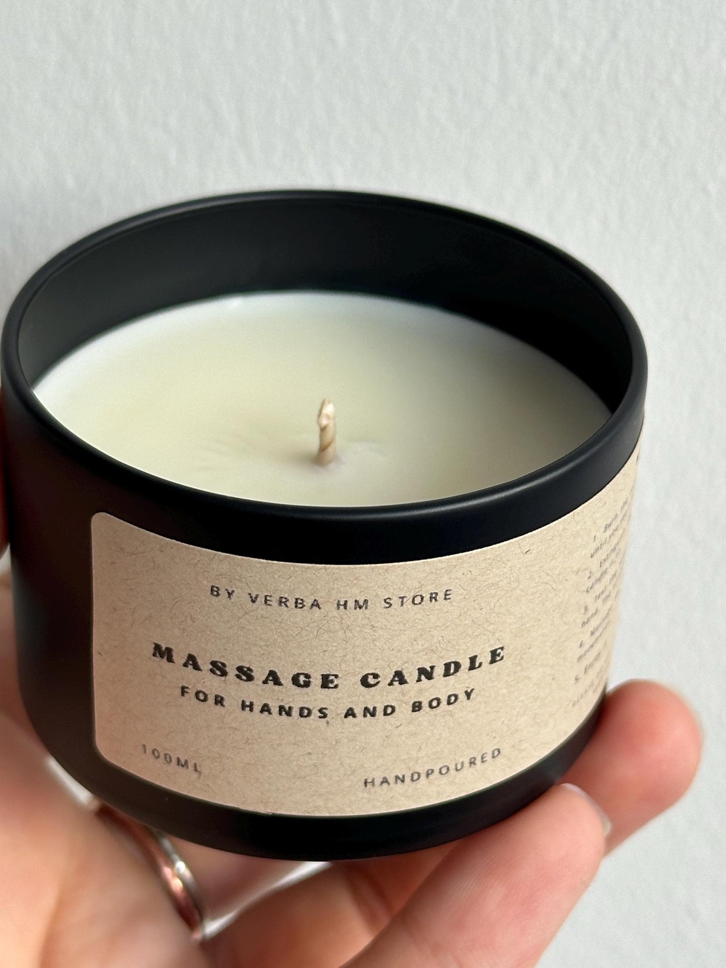 Massage candle for hands and body | 100ml | with 3 butters and vit E