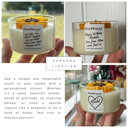 Sunflower candle | straight glass jar | 200ml